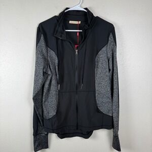 Wearables by XCVI Cooper Canyon Jacket Womens Large Black Grey Zip Up NEW